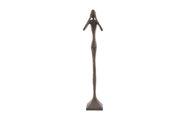 Phillips Collection See No Evil Slender Sculpture by Raymond Waites – Modern Minimalist Art for Elegant Home Decor Large, Resin, Bronze Finish PH65570