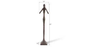 Phillips Collection Speak No Evil Slender Sculpture by Raymond Waites – Modern Organic Accent for Entryways & Living Rooms Large, Resin, Bronze Finish PH65571