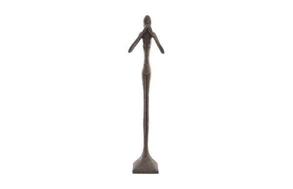 Phillips Collection Speak No Evil Slender Sculpture by Raymond Waites – Modern Organic Accent for Entryways & Living Rooms Large, Resin, Bronze Finish PH65571