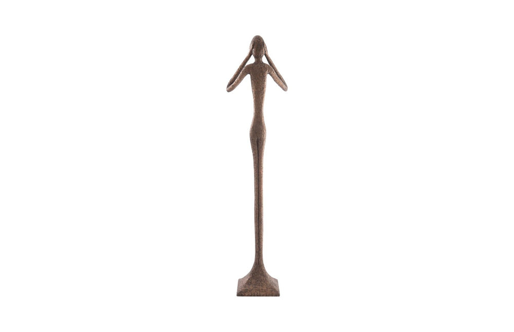 Phillips Collection Hear No Evil Sculpture by Raymond Waites – Modern Minimalist Art for Elegant Home Décor Display Large, Resin, Bronze Finish PH65572