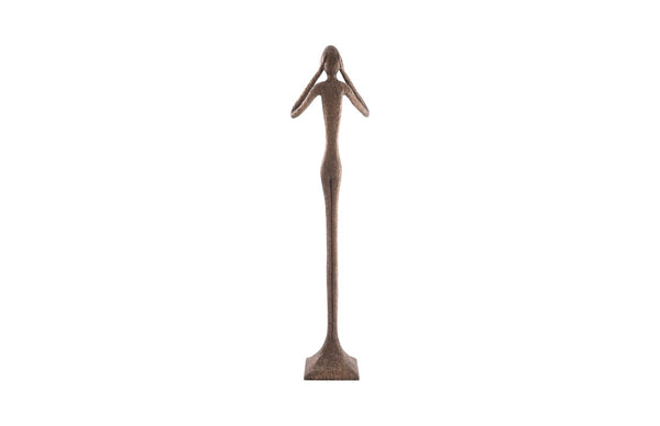 Phillips Collection Hear No Evil Sculpture by Raymond Waites – Modern Minimalist Art for Elegant Home Décor Display Large, Resin, Bronze Finish PH65572