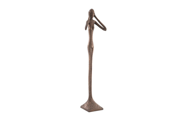Phillips Collection Hear No Evil Sculpture by Raymond Waites – Modern Minimalist Art for Elegant Home Décor Display Large, Resin, Bronze Finish PH65572