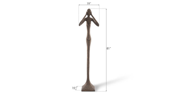 Phillips Collection Hear No Evil Sculpture by Raymond Waites – Modern Minimalist Art for Elegant Home Décor Display Large, Resin, Bronze Finish PH65572