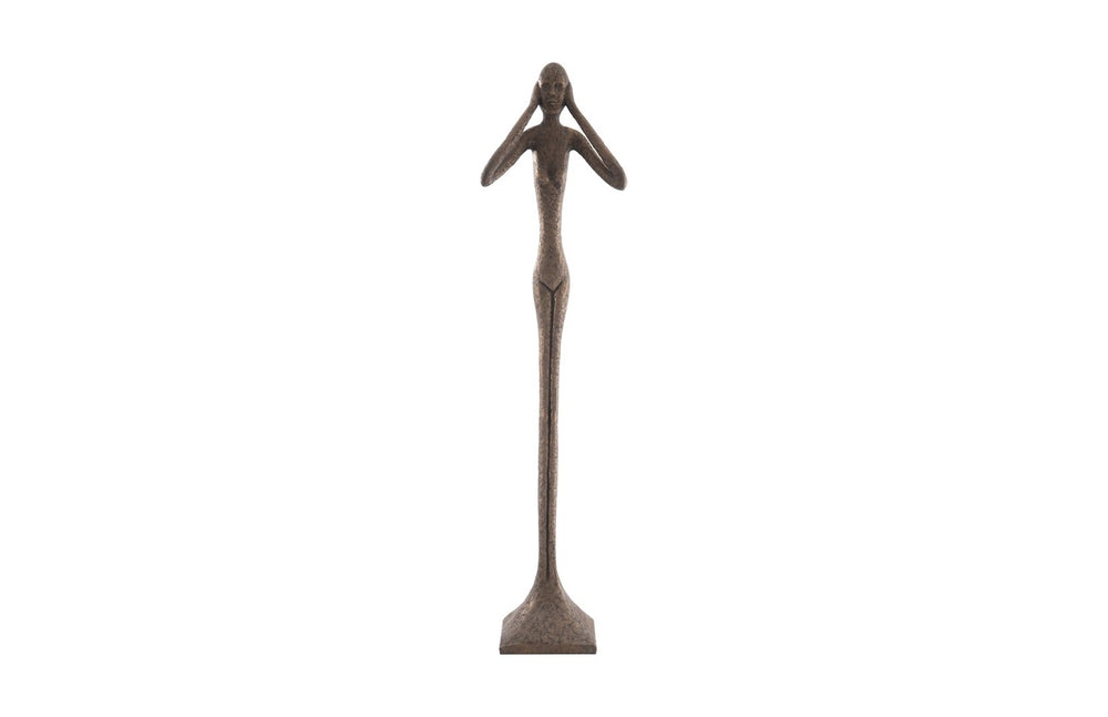 Phillips Collection Hear No Evil Sculpture by Raymond Waites – Modern Minimalist Art for Elegant Home Décor Display Large, Resin, Bronze Finish PH65572