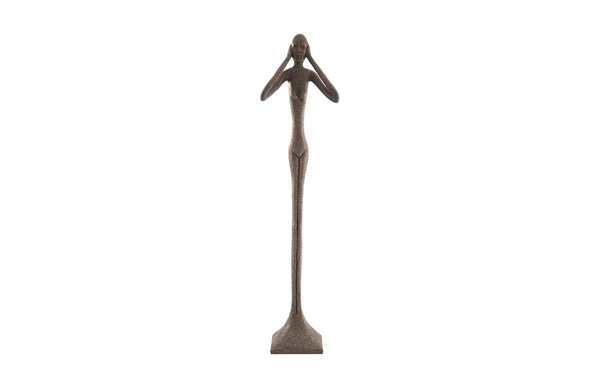 Phillips Collection Hear No Evil Sculpture by Raymond Waites – Modern Minimalist Art for Elegant Home Décor Display Large, Resin, Bronze Finish PH65572