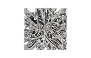 Phillips Collection Square Root Large Silver Leaf Resin Wall Sculpture Organic Modern Focal Art MD PH66091