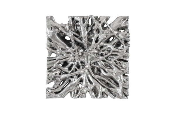Phillips Collection Square Root Large Silver Leaf Resin Wall Sculpture Organic Modern Focal Art MD PH66091