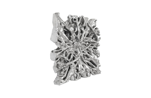 Phillips Collection Square Root Large Silver Leaf Resin Wall Sculpture Organic Modern Focal Art MD PH66091