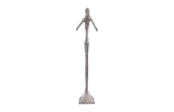 Phillips Collection Speak No Evil Slender Sculpture by Raymond Waites – Modern Organic Accent for Entryways & Living Rooms Large, Resin, Silver Leaf PH66161