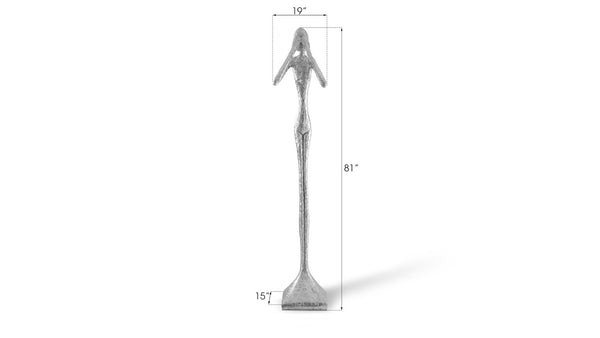 Phillips Collection See No Evil Slender Sculpture by Raymond Waites – Modern Minimalist Art for Elegant Home Decor Large, Resin, Silver Leaf PH66162