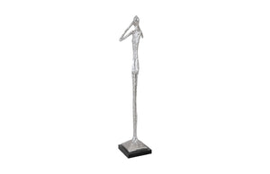 Phillips Collection See No Evil Skinny Sculpture By Raymond Waites - Modern Organic Decor For Timeless Elegance Silver Resin Ph66275