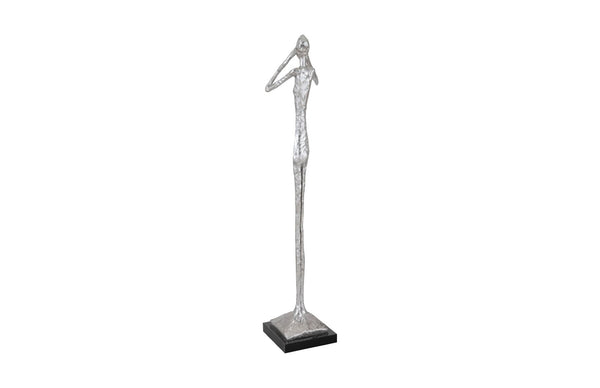 Phillips Collection See No Evil Skinny Sculpture By Raymond Waites - Modern Organic Decor For Timeless Elegance Silver Resin Ph66275