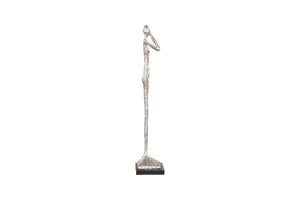 Phillips Collection See No Evil Slender Sculpture by Raymond Waites – Modern Minimalist Art for Elegant Home Decor Small, Resin, Silver Leaf PH66275