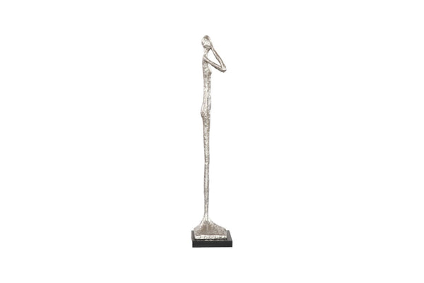 Phillips Collection See No Evil Slender Sculpture by Raymond Waites – Modern Minimalist Art for Elegant Home Decor Small, Resin, Silver Leaf PH66275