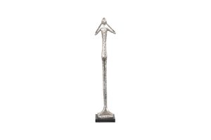 Phillips Collection Hear No Evil Sculpture by Raymond Waites – Modern Minimalist Art for Elegant Home Décor Display Small, Resin, Silver Leaf PH66276