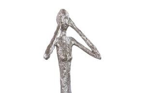Phillips Collection Hear No Evil Sculpture by Raymond Waites – Modern Minimalist Art for Elegant Home Décor Display Small, Resin, Silver Leaf PH66276
