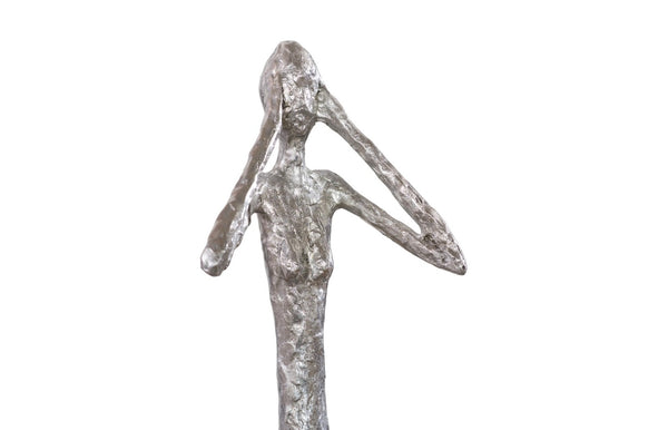 Phillips Collection Hear No Evil Sculpture by Raymond Waites – Modern Minimalist Art for Elegant Home Décor Display Small, Resin, Silver Leaf PH66276