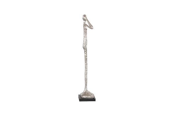 Phillips Collection Hear No Evil Sculpture by Raymond Waites – Modern Minimalist Art for Elegant Home Décor Display Small, Resin, Silver Leaf PH66276