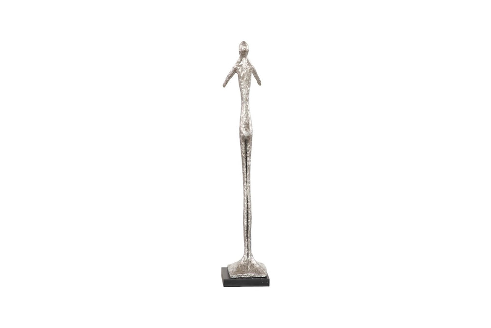 Phillips Collection Speak No Evil Slender Sculpture by Raymond Waites – Modern Organic Accent for Entryways & Living Rooms Small, Resin, Silver Leaf PH66277