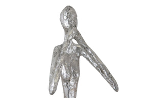Phillips Collection Speak No Evil Slender Sculpture - Modern Organic Decorative Accent By Designer Raymond Waites Silver Resin Ph66277
