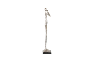 Phillips Collection Speak No Evil Slender Sculpture by Raymond Waites – Modern Organic Accent for Entryways & Living Rooms Small, Resin, Silver Leaf PH66277