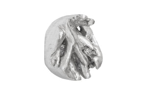 Phillips Collection Cast Resin Root Relief Wall Tile with Silver Leaf Finish Sculptural Round Accent PH66567