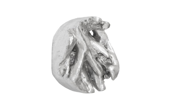 Phillips Collection Cast Resin Root Relief Wall Tile with Silver Leaf Finish Sculptural Round Accent PH66567
