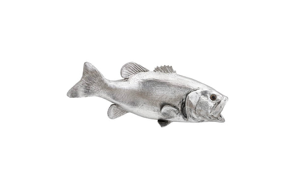 Phillips Collection Large Mouth Bass Wall Sculpture - Stunning Silver Leaf Resin Art for Modern Coastal Decor PH66570