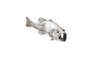 Phillips Collection Large Mouth Bass Wall Sculpture - Stunning Silver Leaf Resin Art for Modern Coastal Decor PH66570