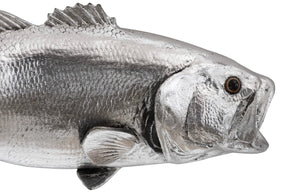 Phillips Collection Large Mouth Bass Wall Sculpture - Stunning Silver Leaf Resin Art for Modern Coastal Decor PH66570