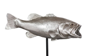 Phillips Collection Large Mouth Bass Sculpture in Silver Leaf Finish - Elegant Home Décor for Modern Interiors & More PH66612