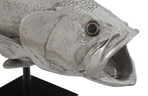 Phillips Collection Large Mouth Bass Sculpture in Silver Leaf Finish - Elegant Home Décor for Modern Interiors & More PH66612