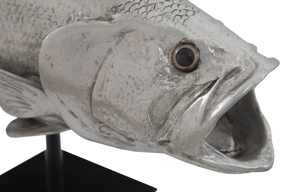 Phillips Collection Large Mouth Bass Sculpture in Silver Leaf Finish - Elegant Home Décor for Modern Interiors & More PH66612