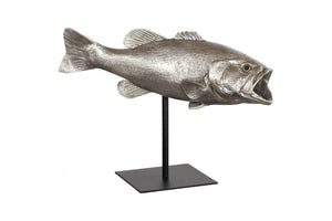 Phillips Collection Large Mouth Bass Sculpture in Silver Leaf Finish - Elegant Home Décor for Modern Interiors & More PH66612