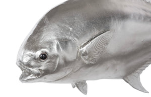 Phillips Collection Permit Fish Wall Sculpture - Coastal Charm Meets Modern Organic Design for Stunning Home Accents Resin, Silver Leaf PH66836