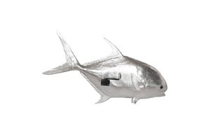 Phillips Collection Permit Fish Wall Sculpture - Coastal Charm Meets Modern Organic Design for Stunning Home Accents Resin, Silver Leaf PH66836