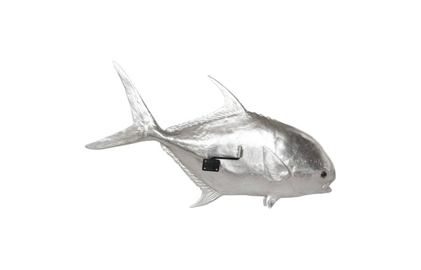 Phillips Collection Permit Fish Wall Sculpture - Coastal Charm Meets Modern Organic Design for Stunning Home Accents Resin, Silver Leaf PH66836