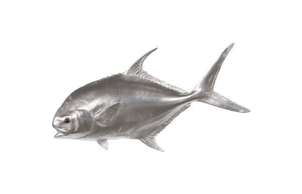 Phillips Collection Permit Fish Wall Sculpture - Coastal Charm Meets Modern Organic Design for Stunning Home Accents Resin, Silver Leaf PH66836