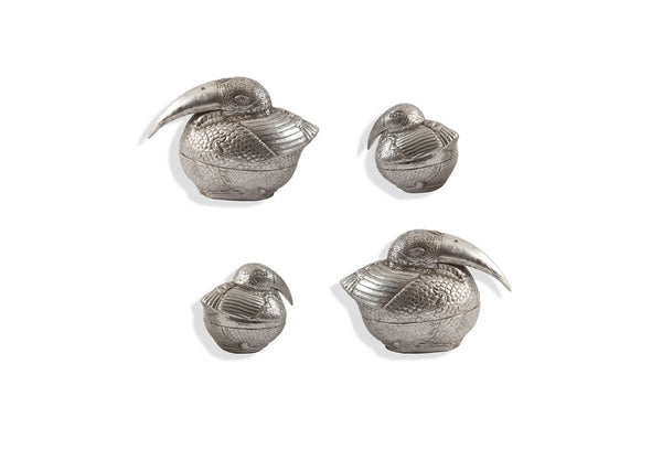Phillips Collection Kiwi Bird Sculptural Wall Art Set of Four with Hand-Applied Silver Leaf Gallery Decor PH66920