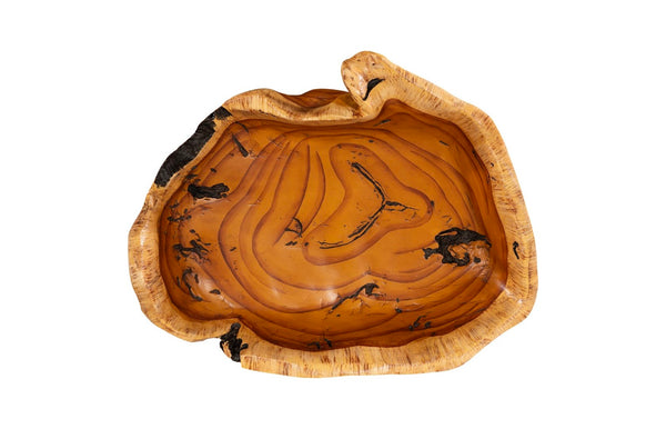 Phillips Collection Burled Bowl - Sculptural Centerpiece with Organic Design and Elegant Bronze Texture for Any Space Faux Wood PH66934