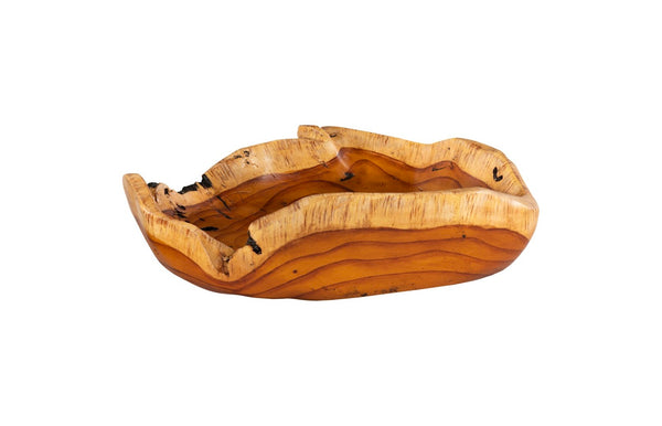 Phillips Collection Burled Bowl - Sculptural Centerpiece with Organic Design and Elegant Bronze Texture for Any Space Faux Wood PH66934