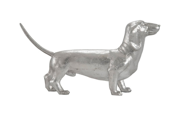 Phillips Collection Dachshund, Elegant Silver Leaf Sculpture - Handcrafted, Realistic Décor for Dog Lovers & Collectors PH67115