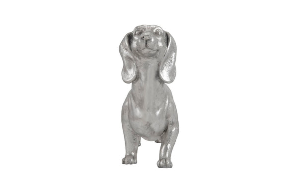 Phillips Collection Dachshund, Elegant Silver Leaf Sculpture - Handcrafted, Realistic Décor for Dog Lovers & Collectors PH67115