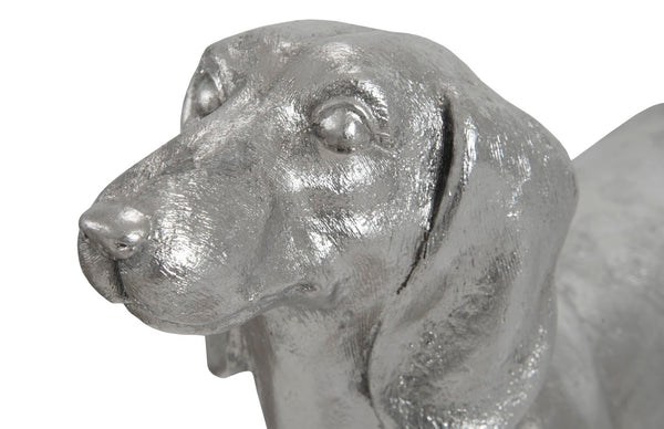 Phillips Collection Dachshund, Elegant Silver Leaf Sculpture - Handcrafted, Realistic Décor for Dog Lovers & Collectors PH67115