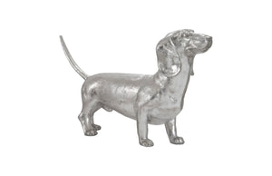 Phillips Collection Dachshund, Elegant Silver Leaf Sculpture - Handcrafted, Realistic Décor for Dog Lovers & Collectors PH67115