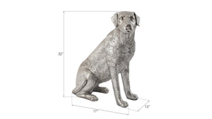 Phillips Collection Labrador Sculpture in Silver Leaf Finish - Charming Artisanal Accent for Modern Home Decor Styles PH67116