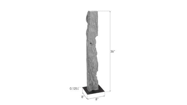Phillips Collection Plinth, Sculptural Display Pedestal with Hand-Finished Silver Leaf for Contemporary Home Decor SM PH67440