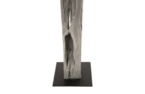 Phillips Collection Plinth, Sculptural Display Pedestal with Hand-Finished Silver Leaf for Contemporary Home Decor MD PH67441