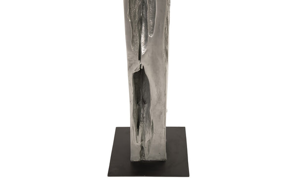 Phillips Collection Plinth, Sculptural Display Pedestal with Hand-Finished Silver Leaf for Contemporary Home Decor MD PH67441