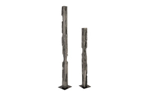 Phillips Collection Plinth, Sculptural Display Pedestal with Hand-Finished Silver Leaf for Contemporary Home Decor MD PH67441